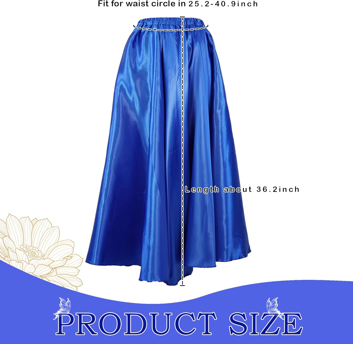 Detalle de Satin Skirt for Belly Dance and Festival Wear