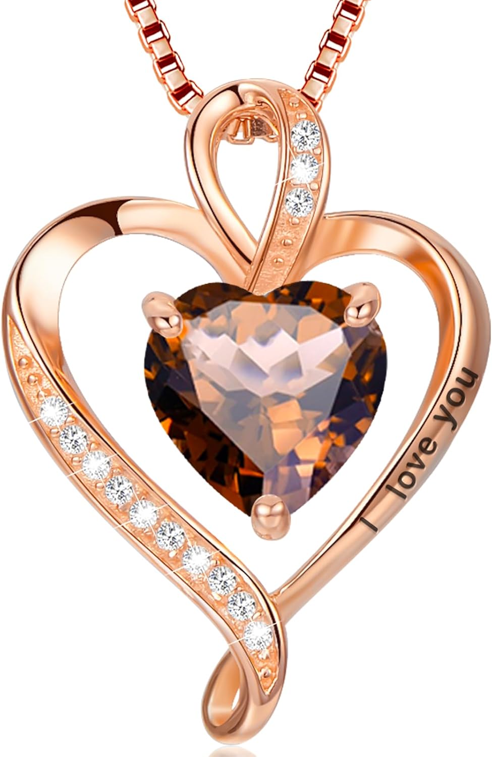 Thumbnail 6 de LAVUMO Herz Kette Damen – Halskette mit Herz-Infinity Anhänger, I love you, Gold-/Weißgold-/Rosa-Beschichtung (925/Messing) – Geschenkidee