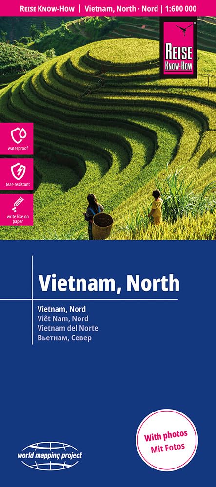 Detalle de Vietnam North (1:600 000) – reiss- och vattentålig karta från World Mapping Project