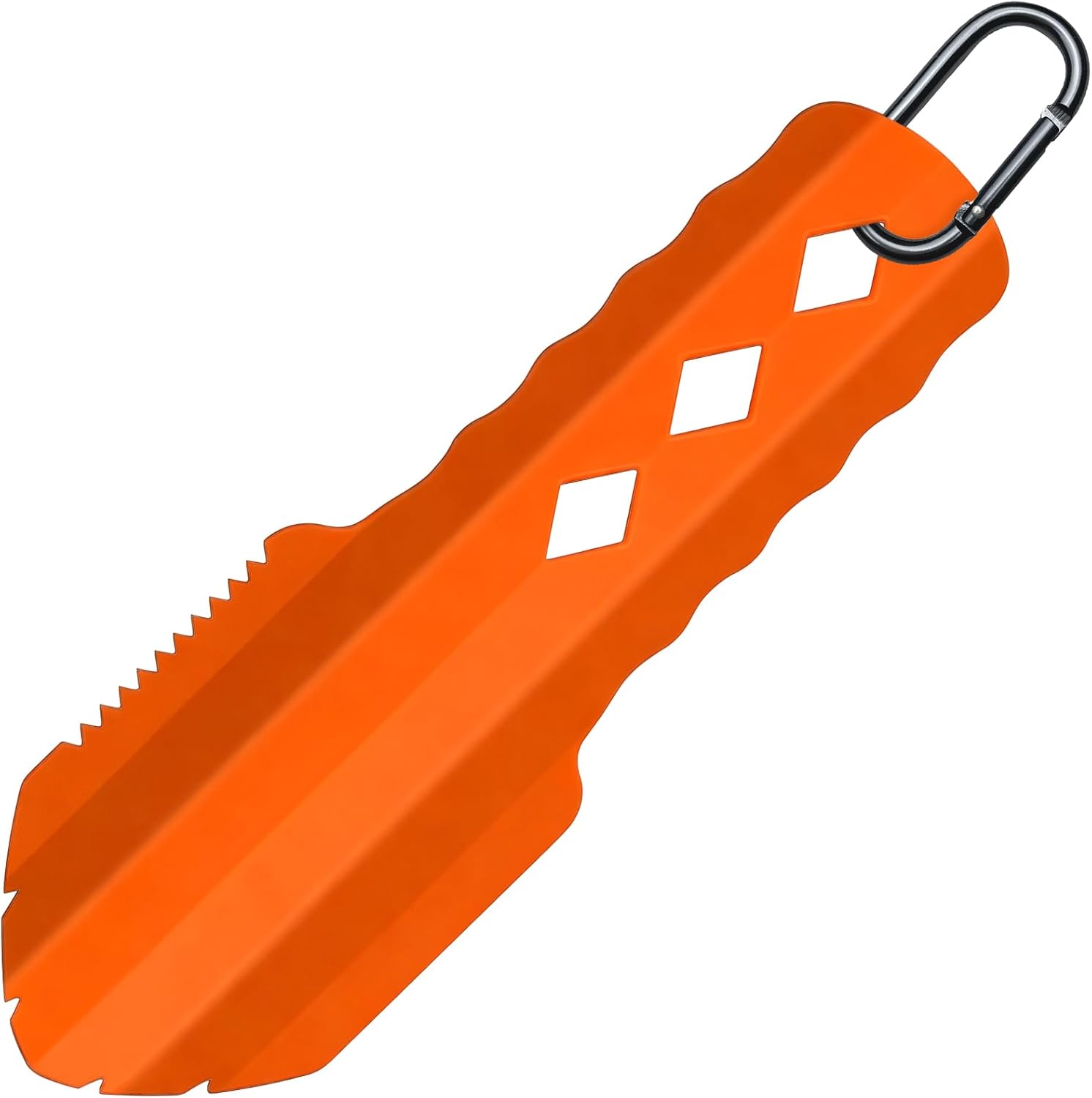 Detalle de PLACHIDAY SmallShovel-Orange 3-in-1 Ultralight Backpacking Trowel