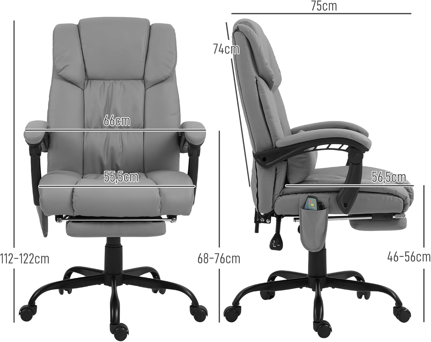 Detalle de Vinsetto Fauteuil de bureau massage 120 kg