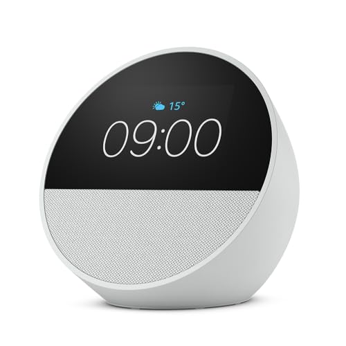 Detalle de Amazon Echo Spot (Nouvelle génération) – Réveil connecté avec Alexa et son de qualité