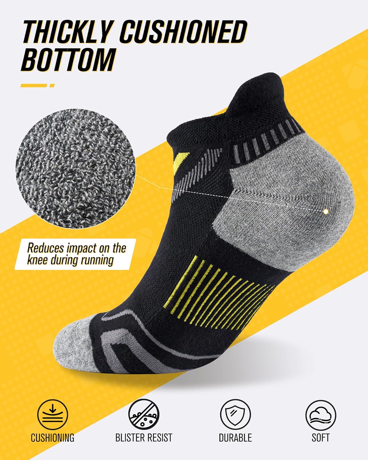 Thumbnail 5 de SukModen Ankle Running Socks for Men – anti-blister trainer socks with moisture-wicking cotton