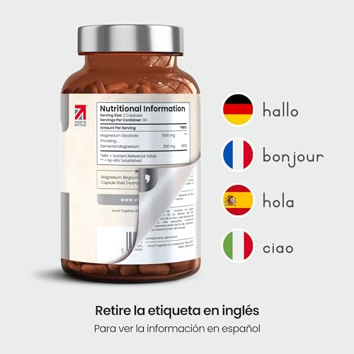 Detalle 2 de Glicinato de Magnesio VitaBright Glycinate 1500 mg — 180 cápsulas veganas para dormir