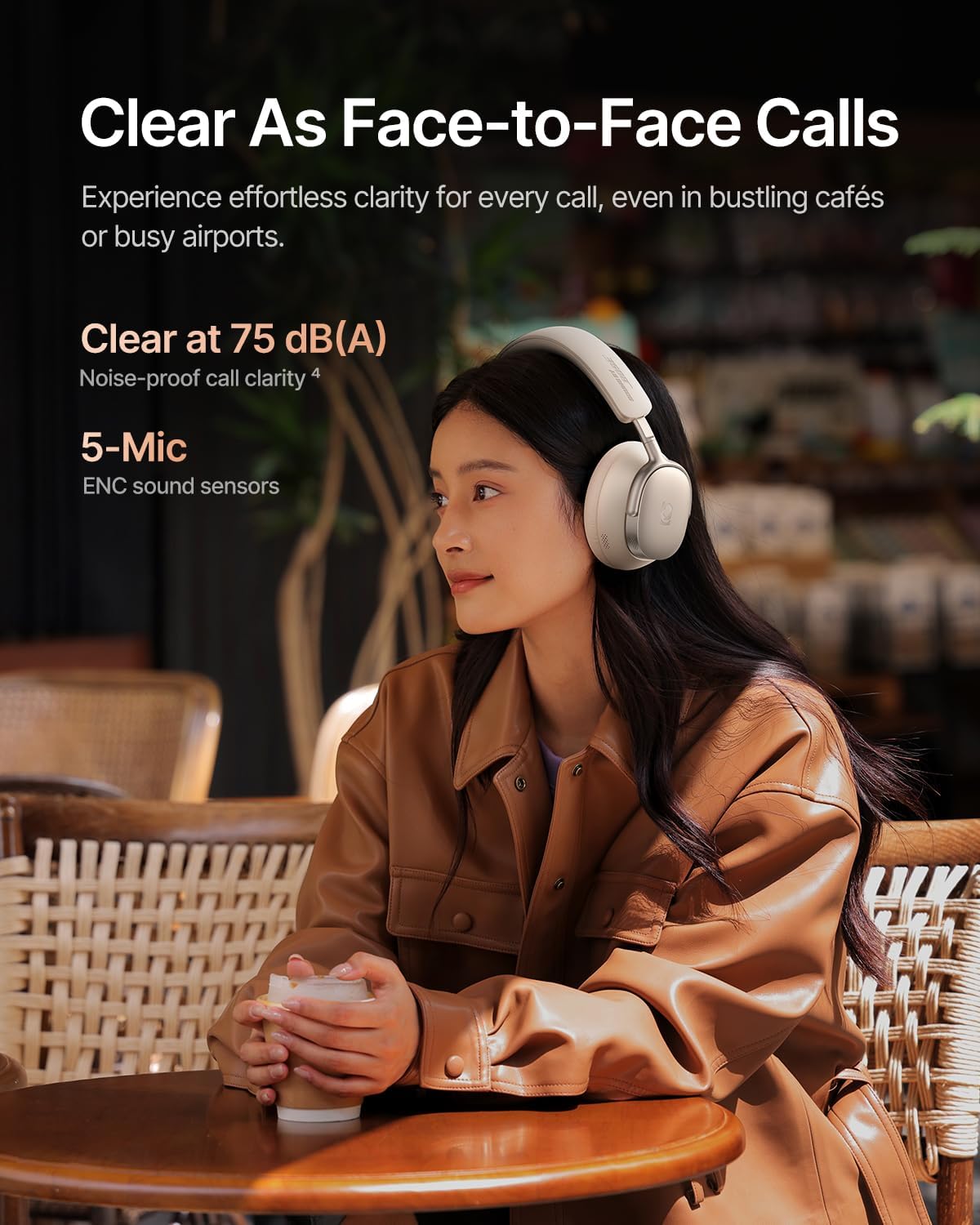 Thumbnail 6 de Baseus Inspire XH1 Adaptive ANC Headphones (Sound by Bose, Dolby Audio, Hi-Res, up to 100H) - Starlight Off-White