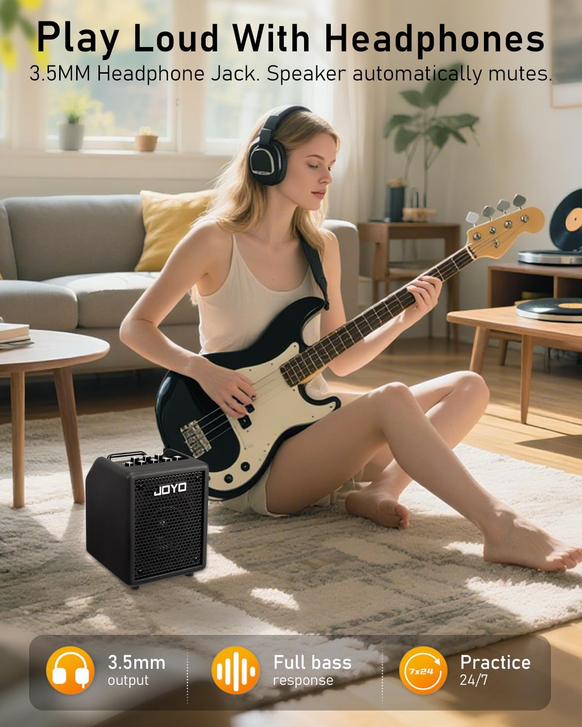 Detalle 1 de JOYO JOYO-BA-30 BK Bass Combo Amplifier, 30W, Bluetooth 5.1 + OTG