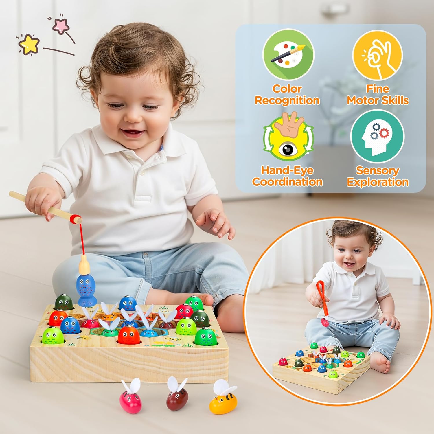 Thumbnail 1 de COOLJOY Magnetische Angelspiel Montessori 10 Teile