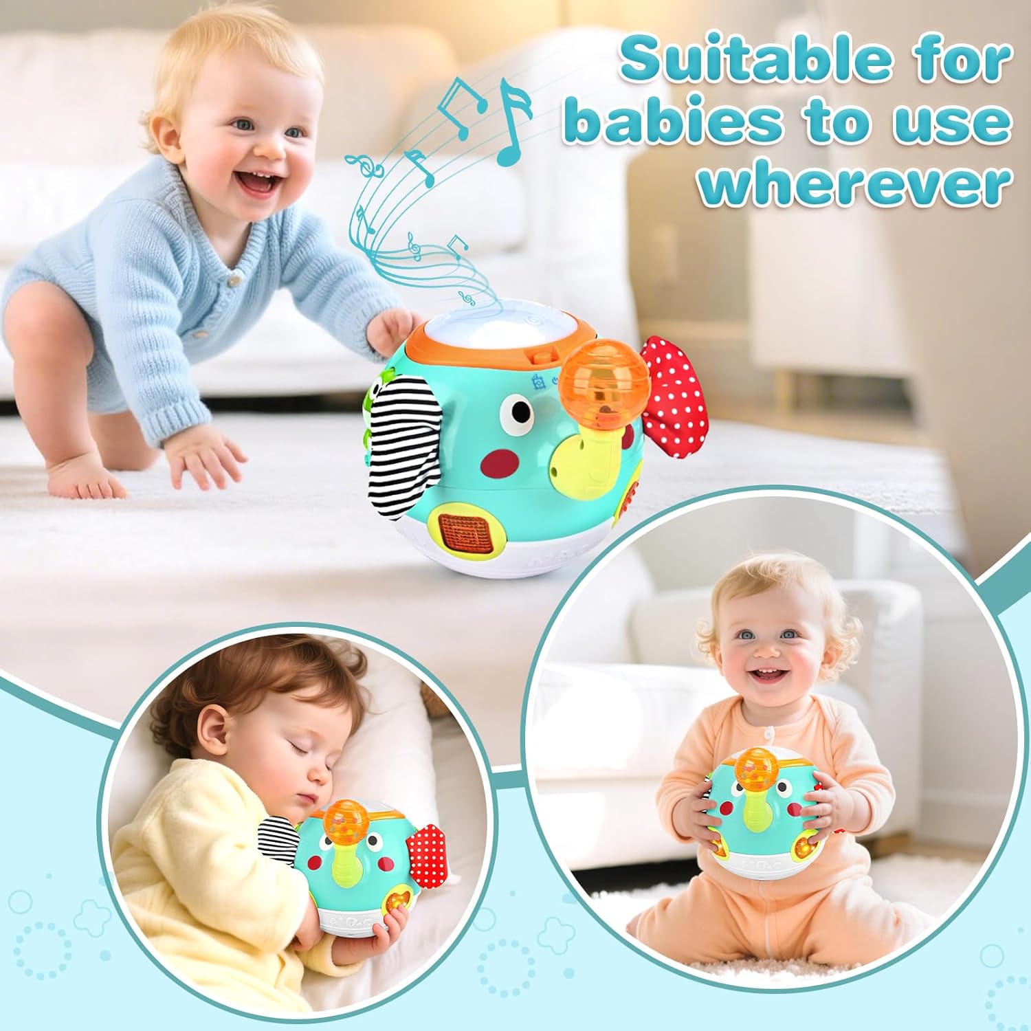 Detalle de Baby Toys 6 to 12 Months Crawling Elephant with Music and Sensory Play