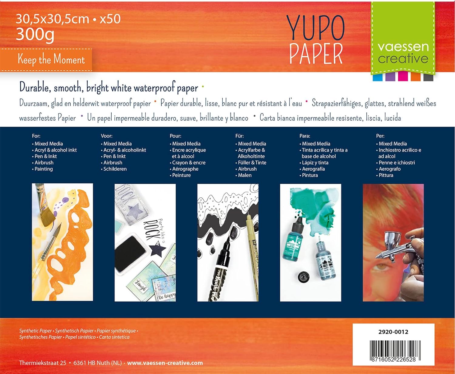 Thumbnail 3 de Vaessen Creative Florence Yupo Carta Sintetica 300 g/m² – A4, 100 fogli, Bianco