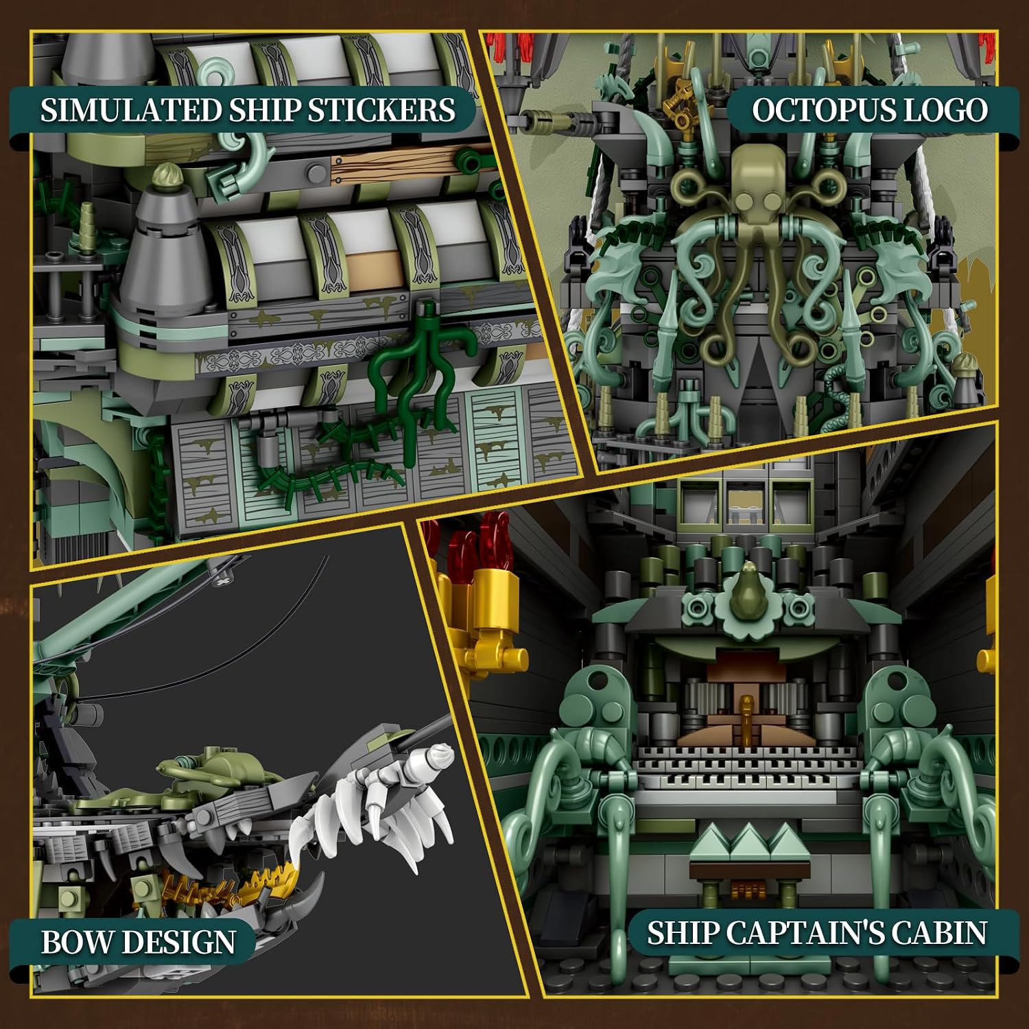 Detalle de Reobrix Flying Dutchman 66037: Set di costruzione della nave pirata da 5503 pezzi