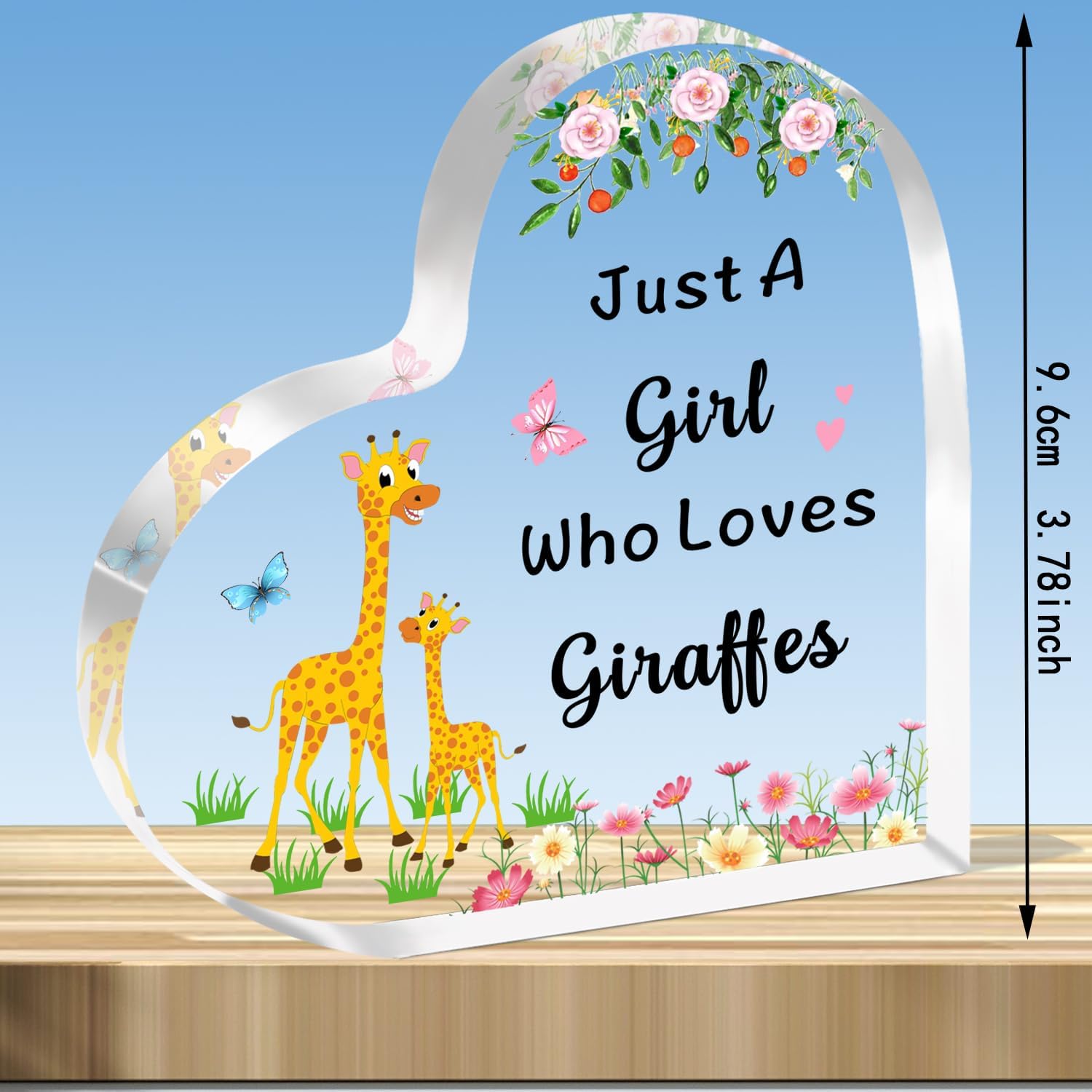 Detalle 2 de JMIMO Giraffe Acrylic Plaque – Just A Girl Who Loves Giraffes