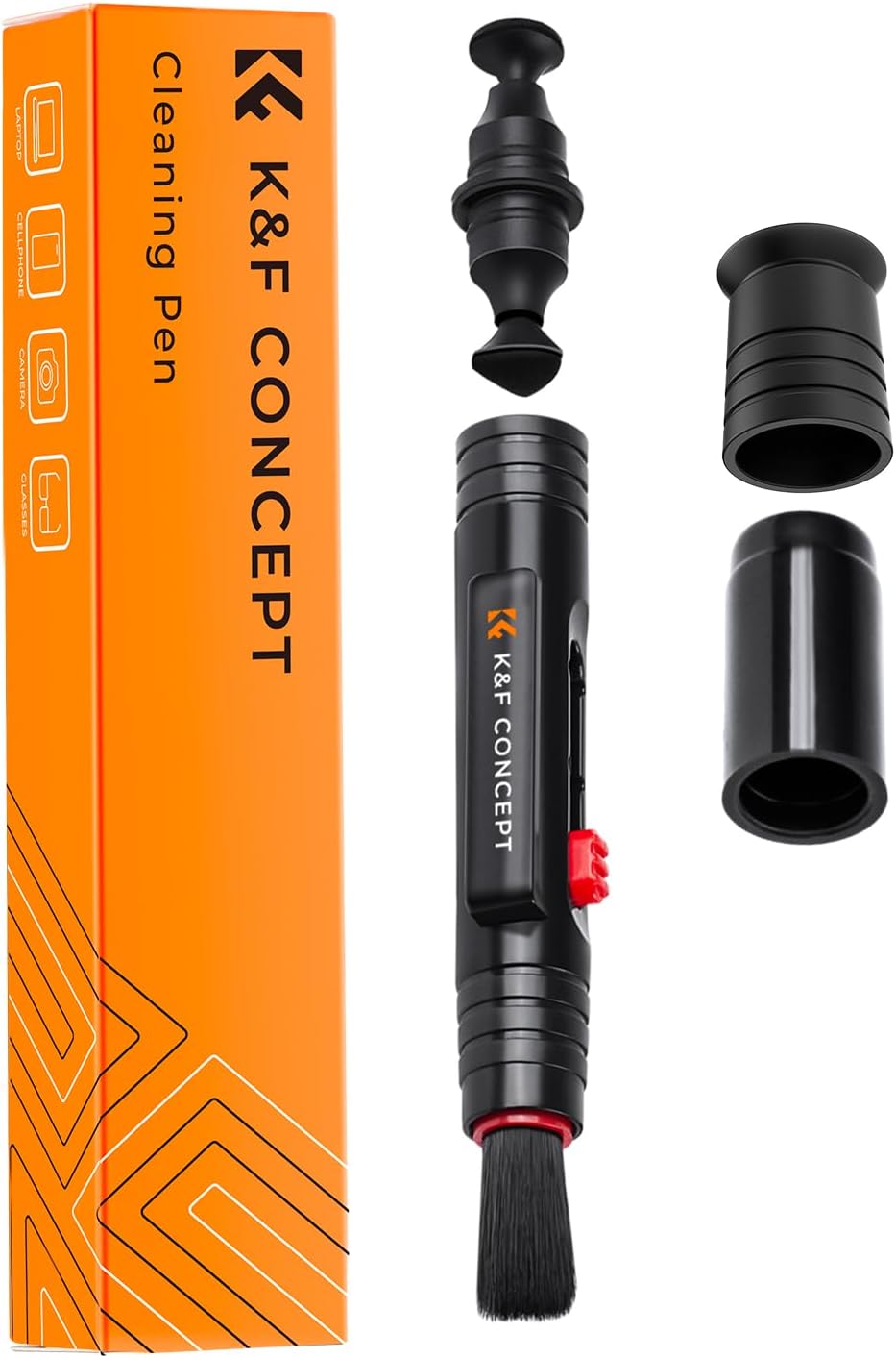 Detalle de K&F CONCEPT Lens Cleaning Pen (two-in-one brushes & carbon tips) for camera lens and filters