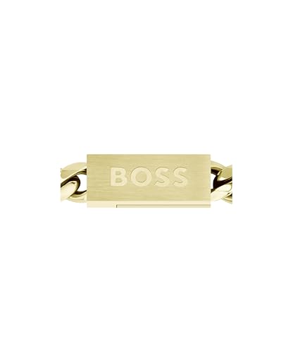 Detalle de BOSS Jewelry Men's Chain for HIM Collection Necklace in Yellow Gold IP – 61cm (Model 1580173)