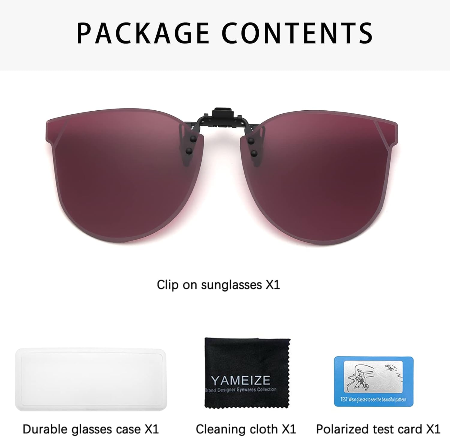 Thumbnail 2 de YAMEIZE clip-on fashion sunglasses with UV protection (TAC lenses), 180° fold design