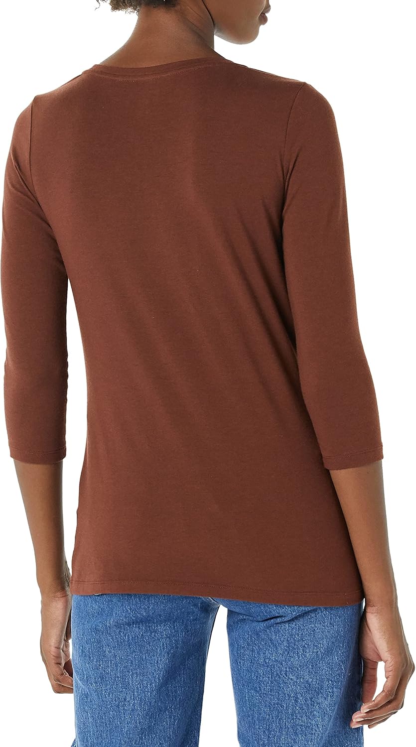 Thumbnail 1 de Amazon Essentials Donna T-Shirt Maniche 3/4 e Scollo a V - Vestibilità Classica (Disponibile in Taglie Forti)