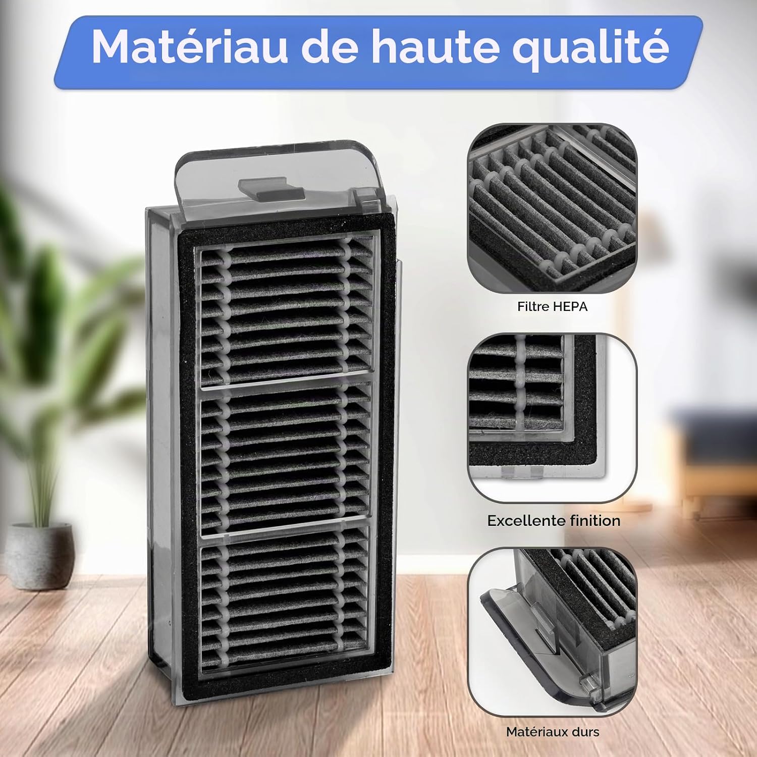 Detalle 2 de FILTERIST X50 Ultra HEPA-filters voor robotstofzuigers, set van 4