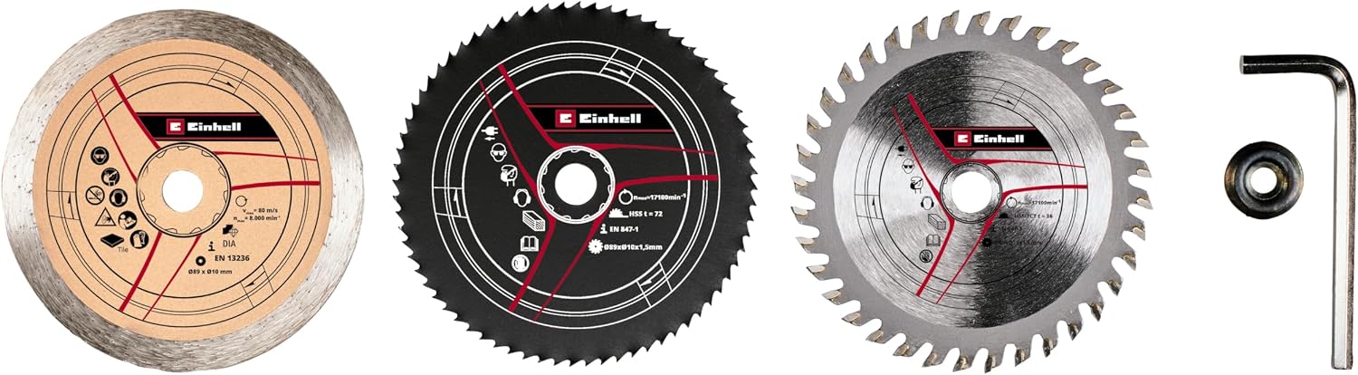 Detalle de kwb by Einhell sågbladssats för minicirkelsåg, Ø 89 mm, HSS, HM och diamant