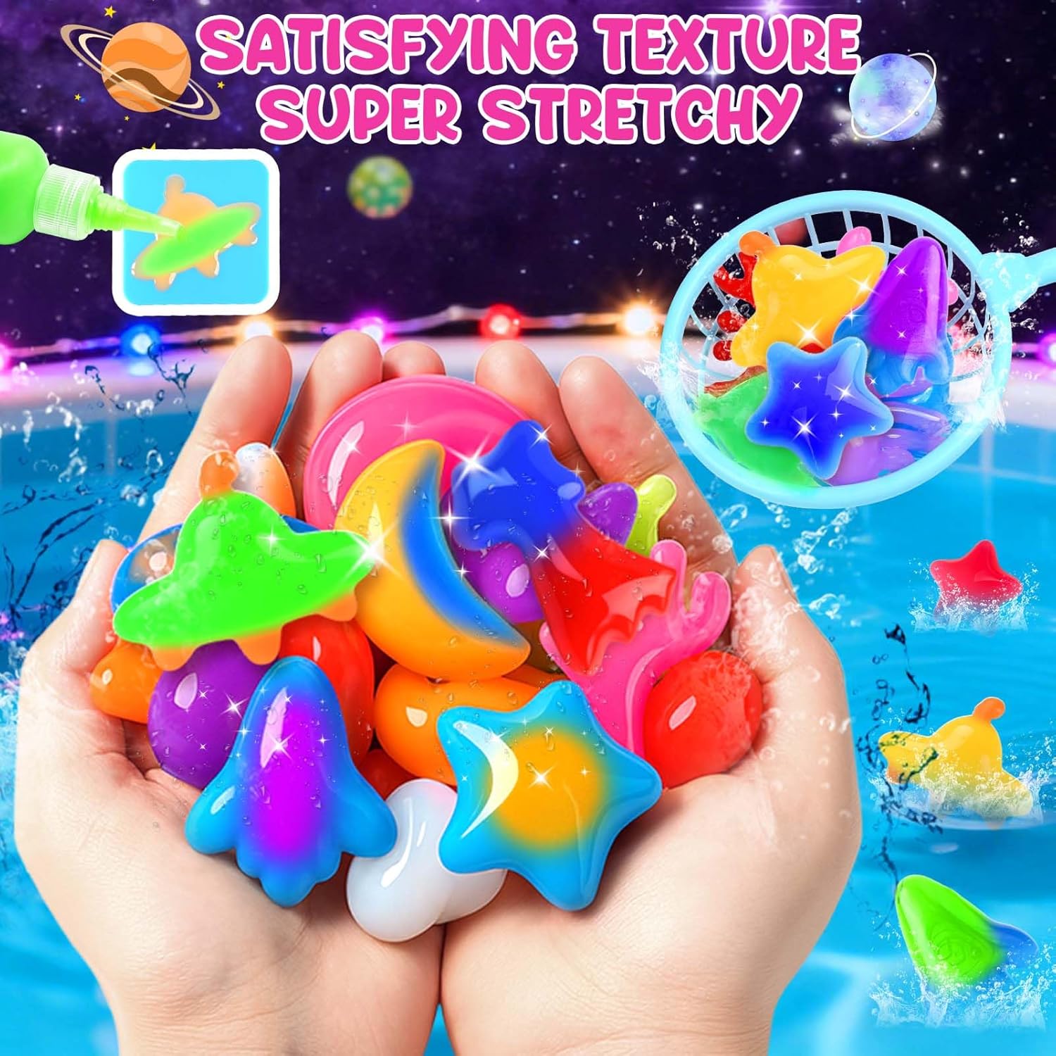 Detalle de Dreamon Space Explorer 53 PCS Water Gel Kit for Kids – DIY Squishy Maker Toy Set