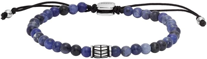Detalle 2 de Fossil Herren-Edelstahl-Perlenarmband mit Schieberverschluss
