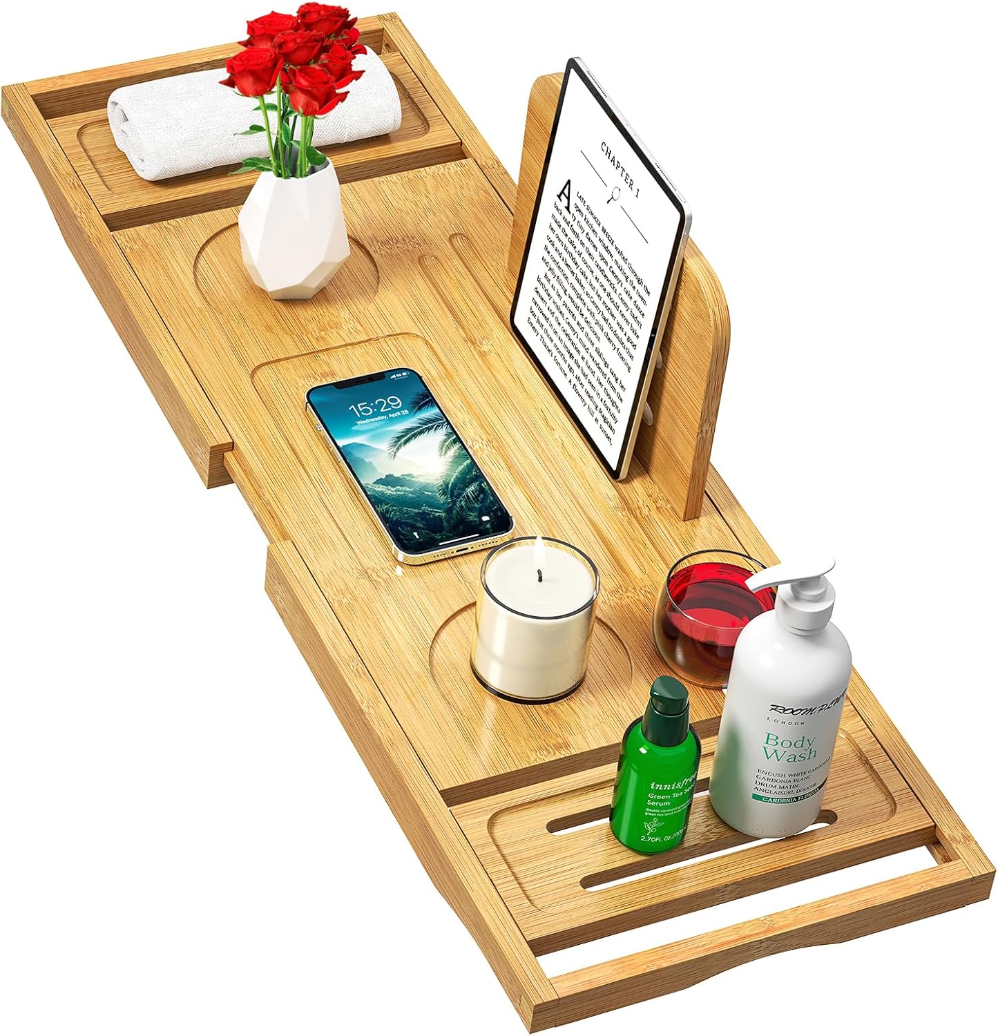 Badewannenablage ausziehbar 70–82 cm