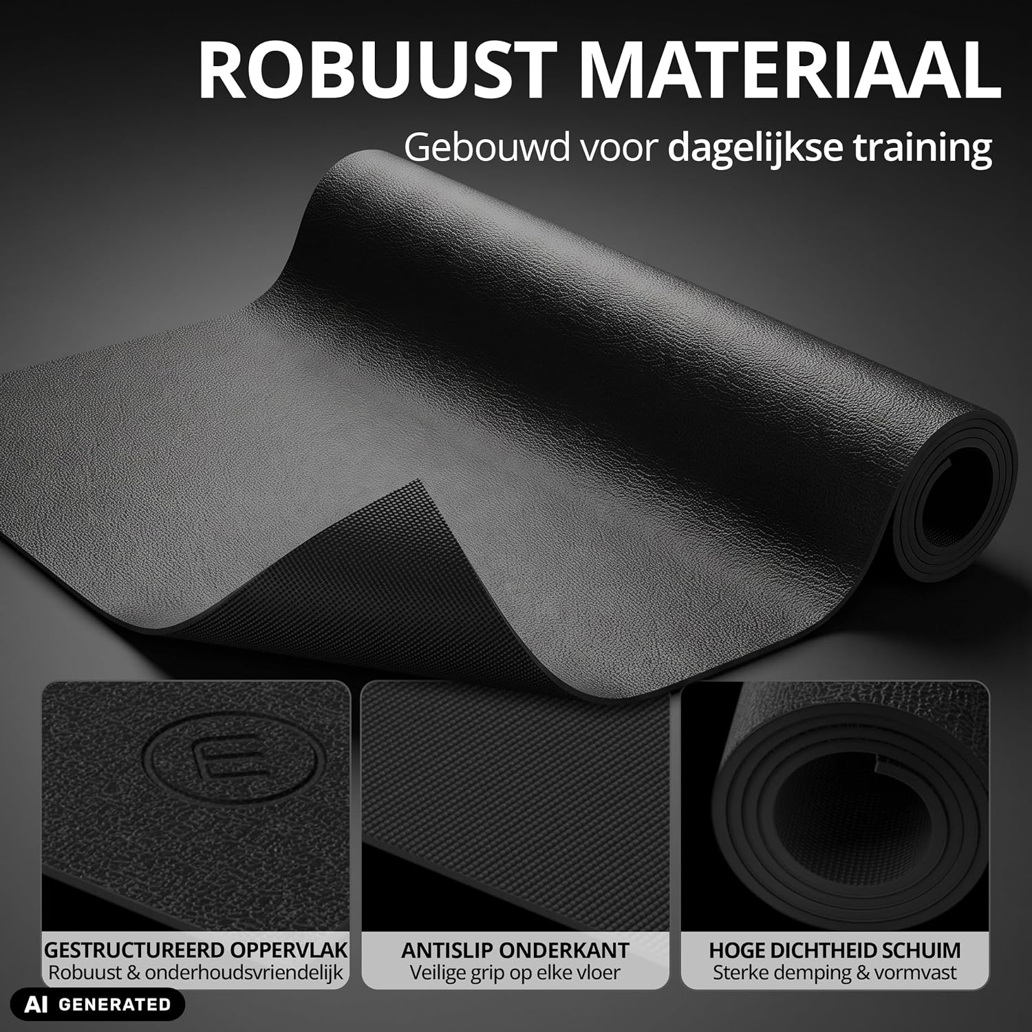 Thumbnail 2 de BeMaxx vloermat voor fitnessapparaten van PVC, 140 x 70 cm, antislip