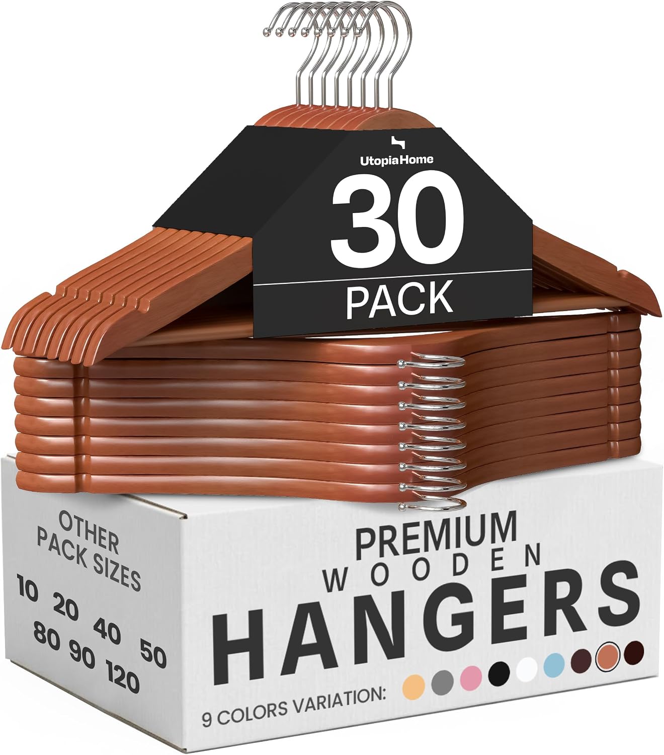 Thumbnail 5 de Utopia Home wooden hangers, 30-pack