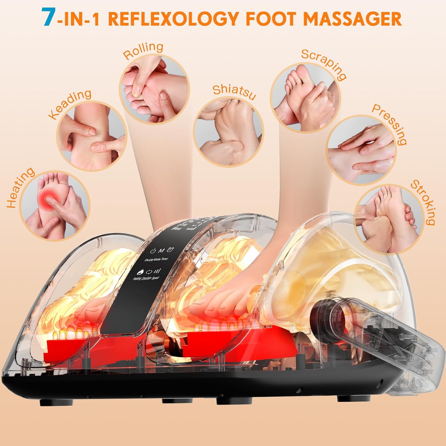 Detalle de CARESKYpro Shiatsu Foot Massager with Heat, 3-Heating ⚙