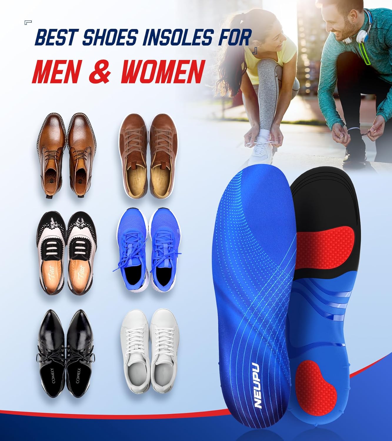 Thumbnail 4 de NEUPU Heavy Duty High Arch Orthotic Insoles 240+ lbs