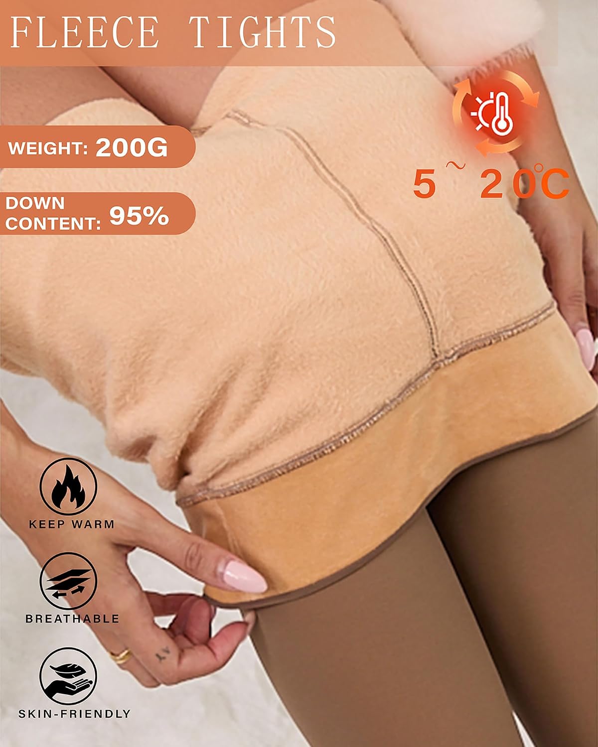 Detalle 2 de DIKER Thermo Strumpfhose Damen 220g Fleece