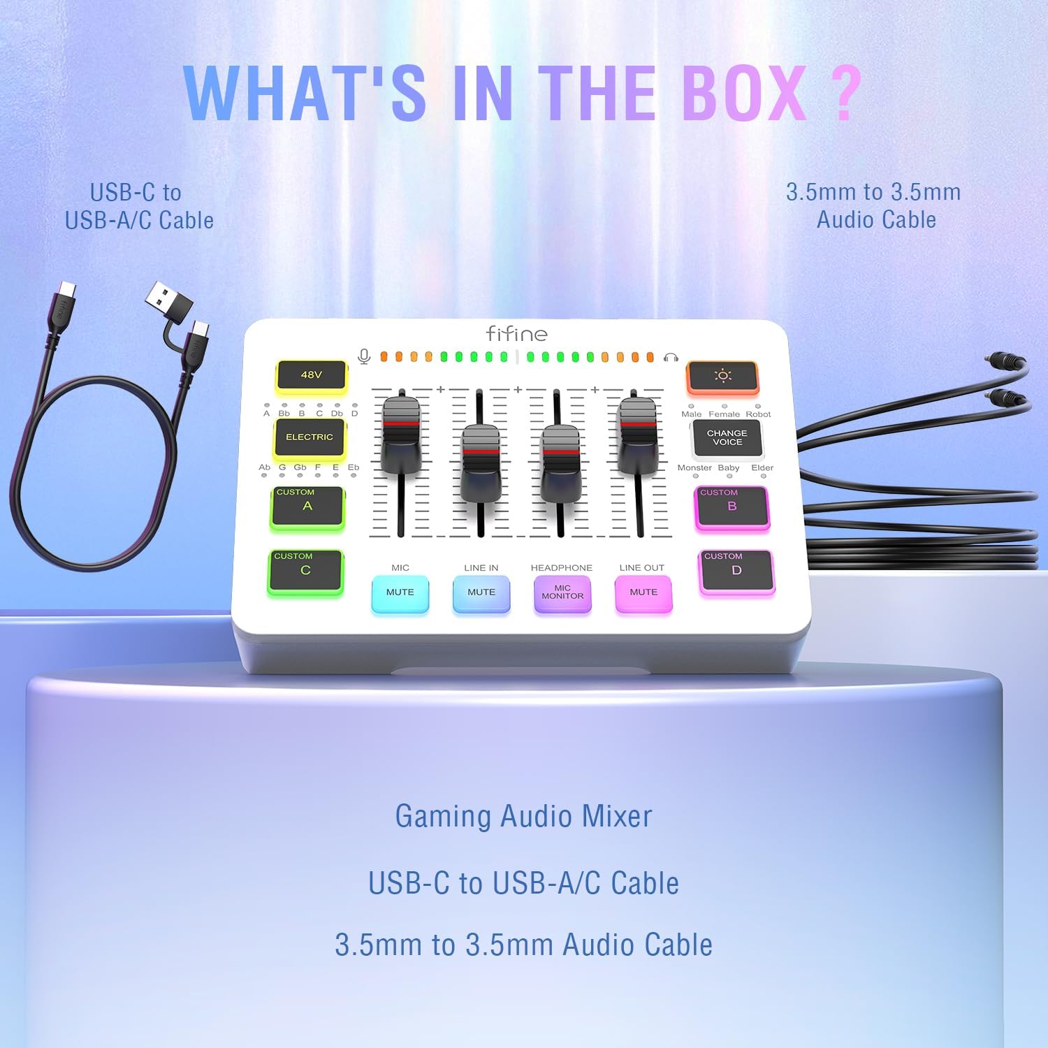 Thumbnail 6 de FIFINE SC3W Audio Mixer for Streaming with XLR Input and Individual Controls