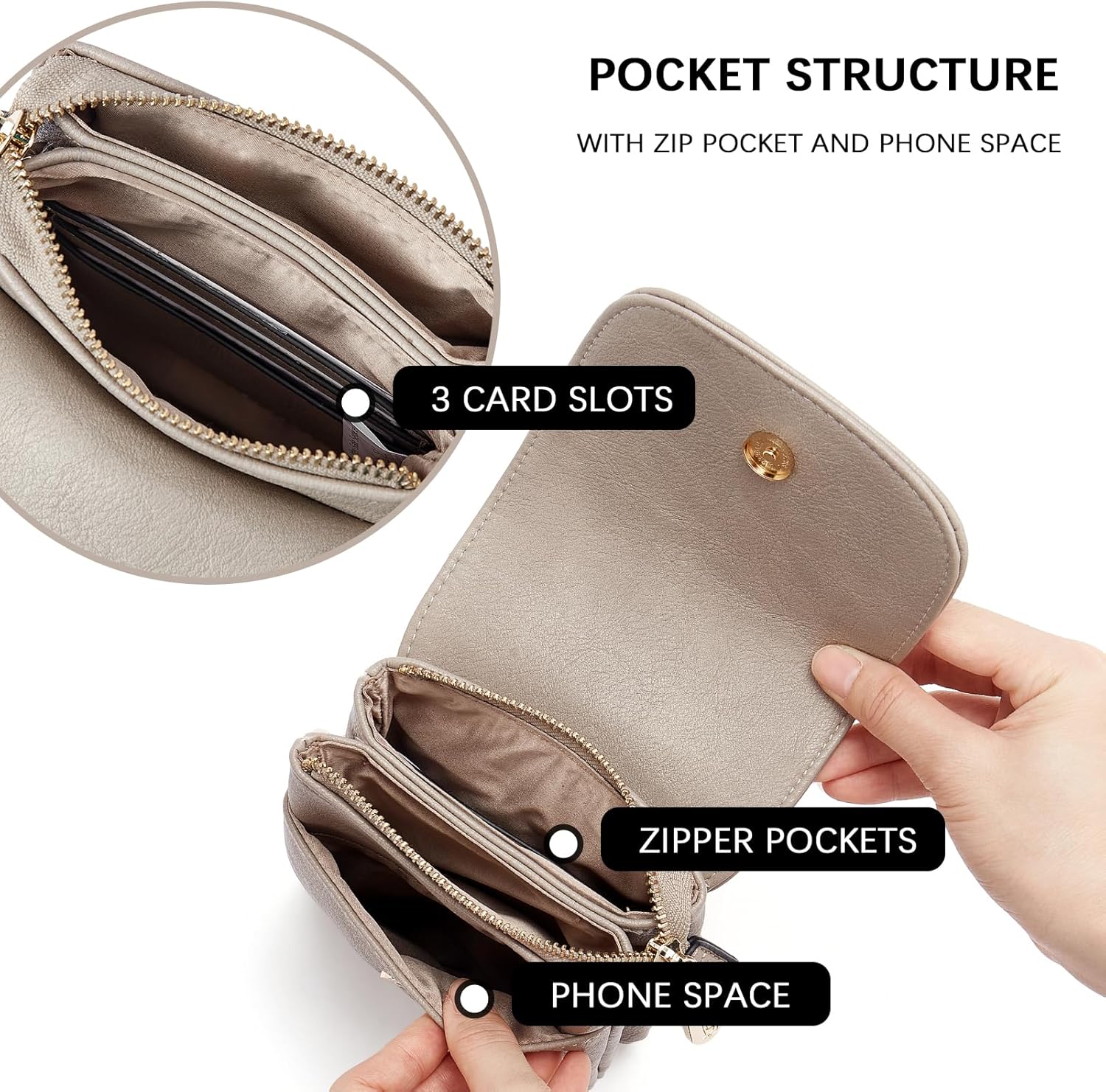 Thumbnail 4 de BOSTANTEN Leather Small Crossbody Bag for Women – Practical Everyday Phone Wallet with RFID Protection