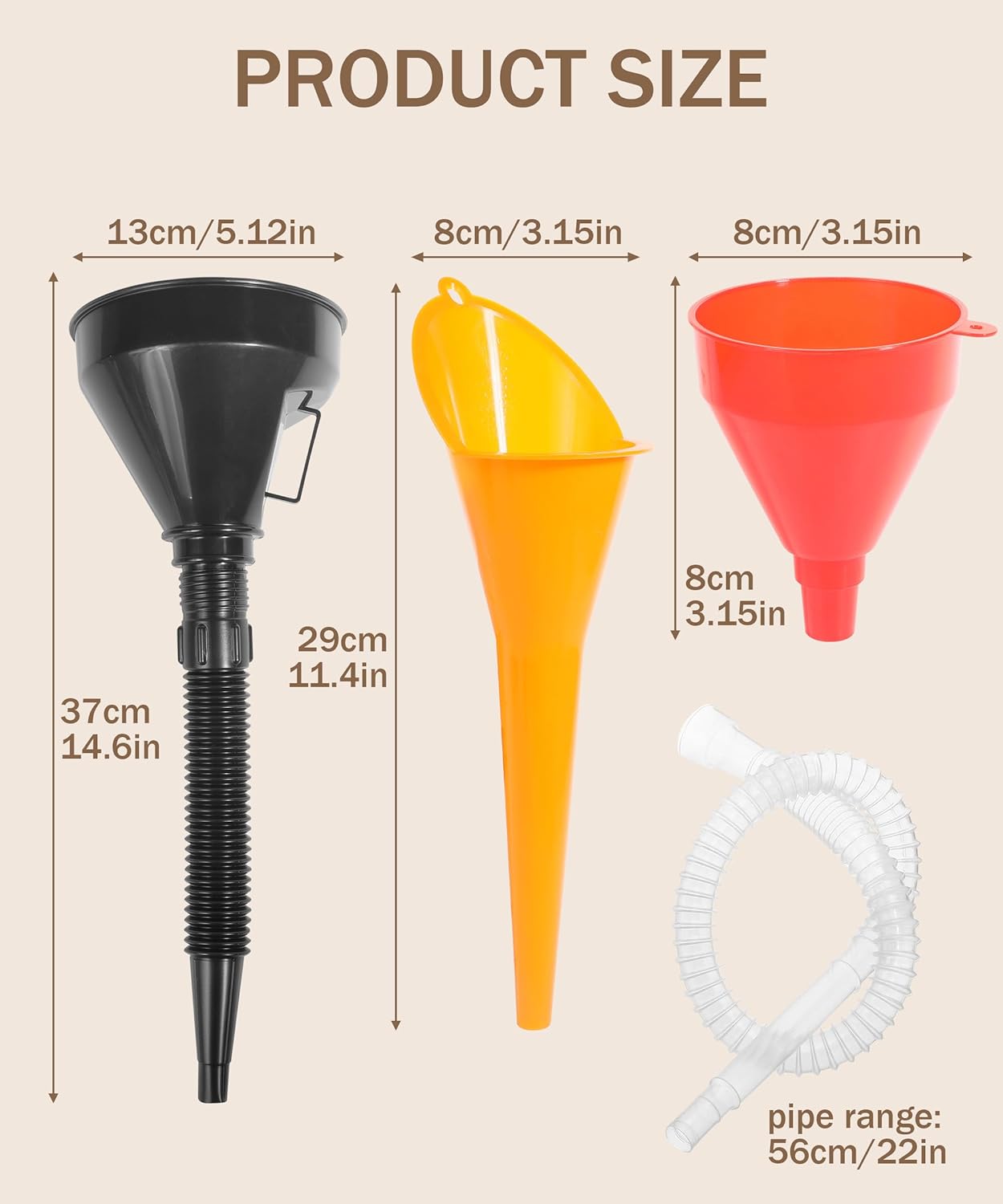 Detalle 2 de bylikeho 3Pcs Funnels 3-Pack for Fuel ⛽