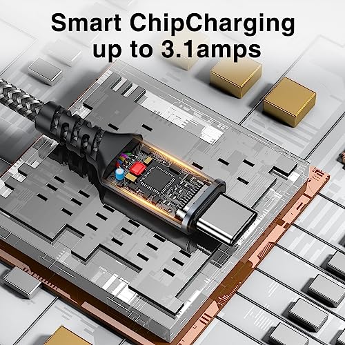Detalle de Câble USB-C SIZUKA Charge Rapide 3Pack, 2 m, 3,1 A – USB A vers USB C