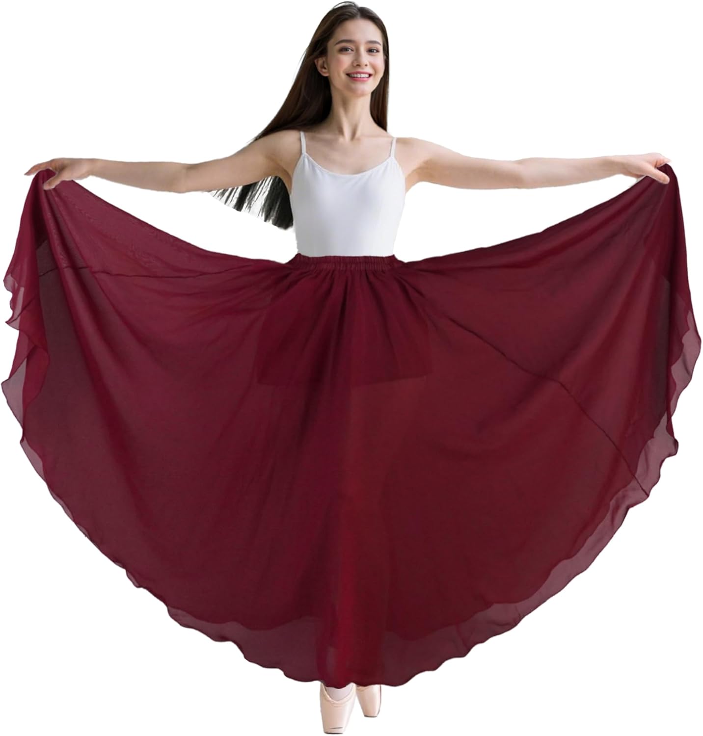 Detalle de Baisdan Jupe Danse Orientale en Mousseline – Jupe Flamenco pour Danse du Ventre et Spectacles