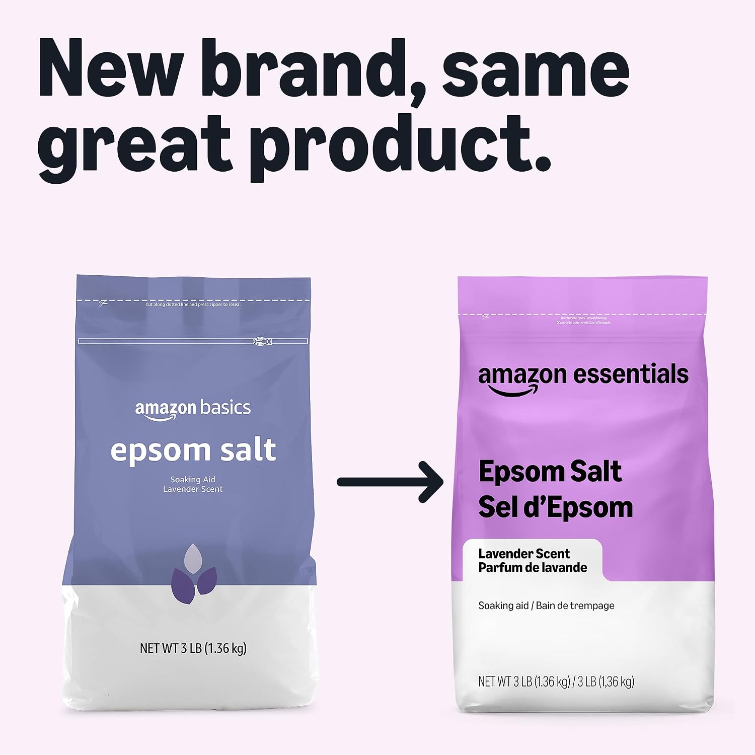 Thumbnail 1 de Amazon Basics Epsom Salt Soaking Aid, Lavender Scented, 3 lb