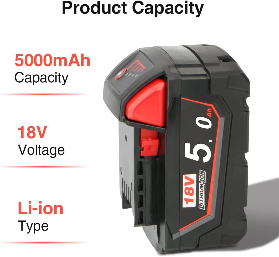 Detalle 2 de Powarobor 18V 5000mAh Batería compatible M18