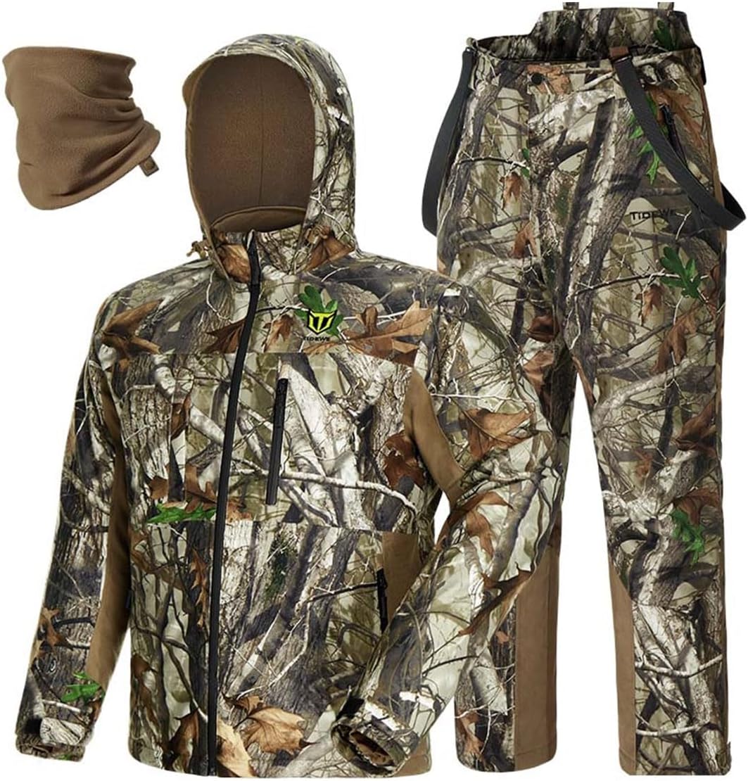 Detalle de TIDEWE Next Camo G2 Men's Hunting Suit with Face Mask, Insulation and Bibs