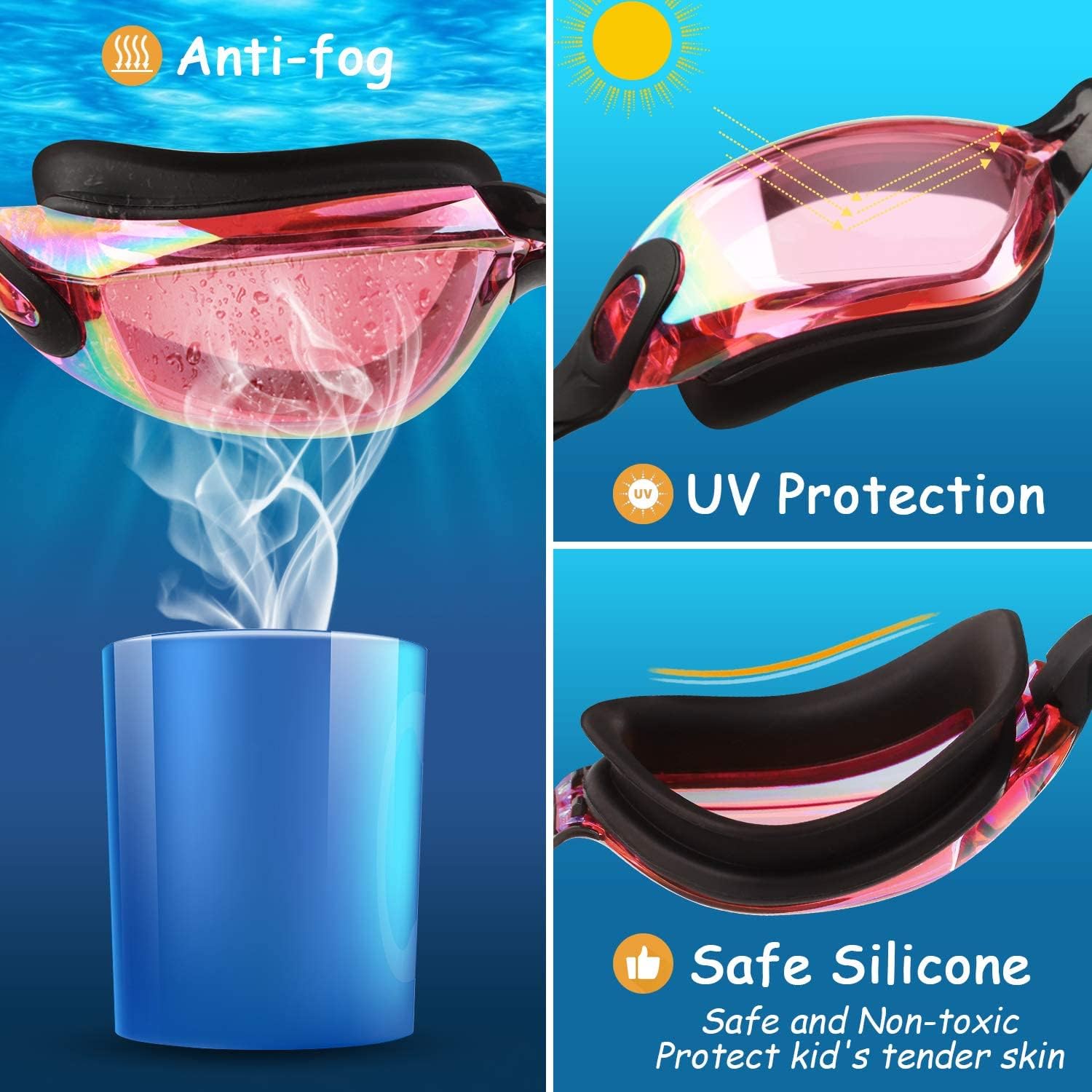 Thumbnail 2 de COOLOO Kids swimming goggles 2 pack