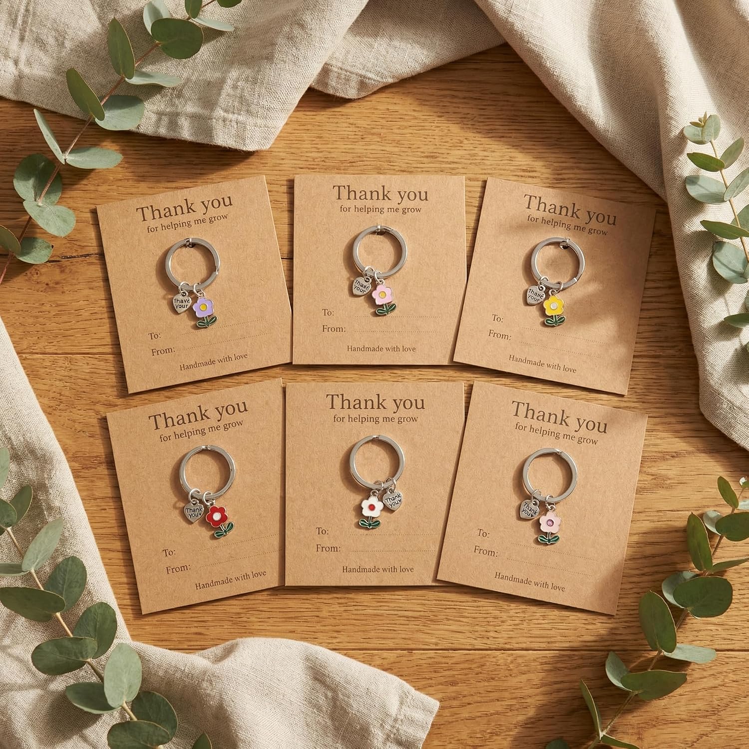 Thumbnail 5 de DINSAGE Thank You Teacher Gifts for Women – 6 Pack Student Growth Themed Keyrings