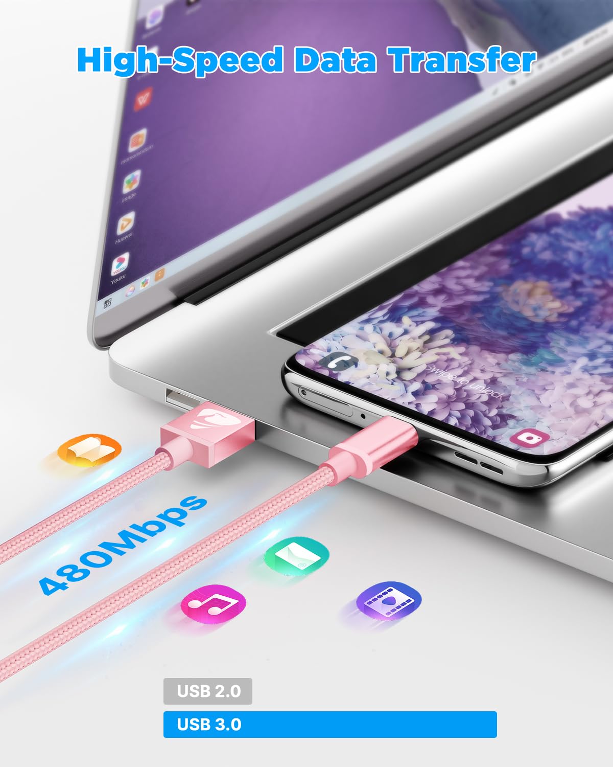 Detalle 1 de Aioneus USB-A to USB-C Cable, 10 ft