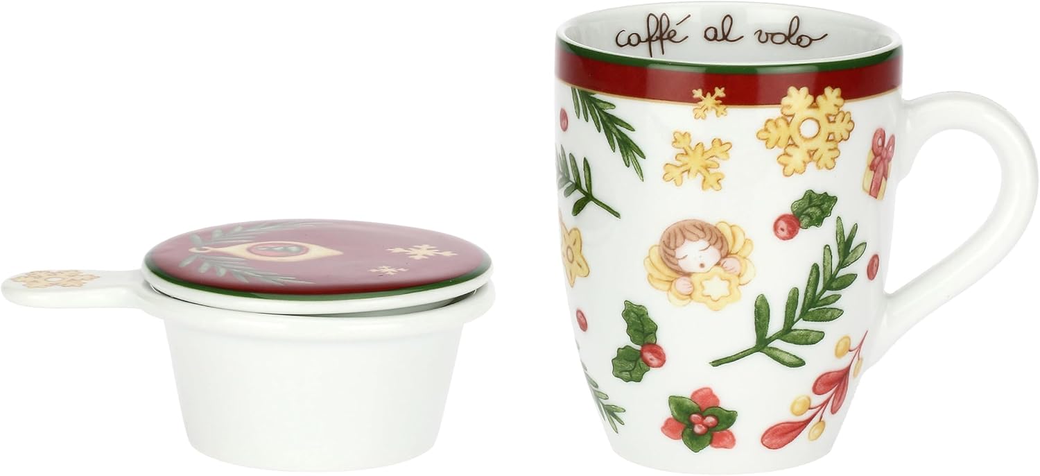 Detalle 2 de THUN Tisaniera in Porcellana Collezione Sorprese di Natale, 350 ml – Idea Regalo per Natale