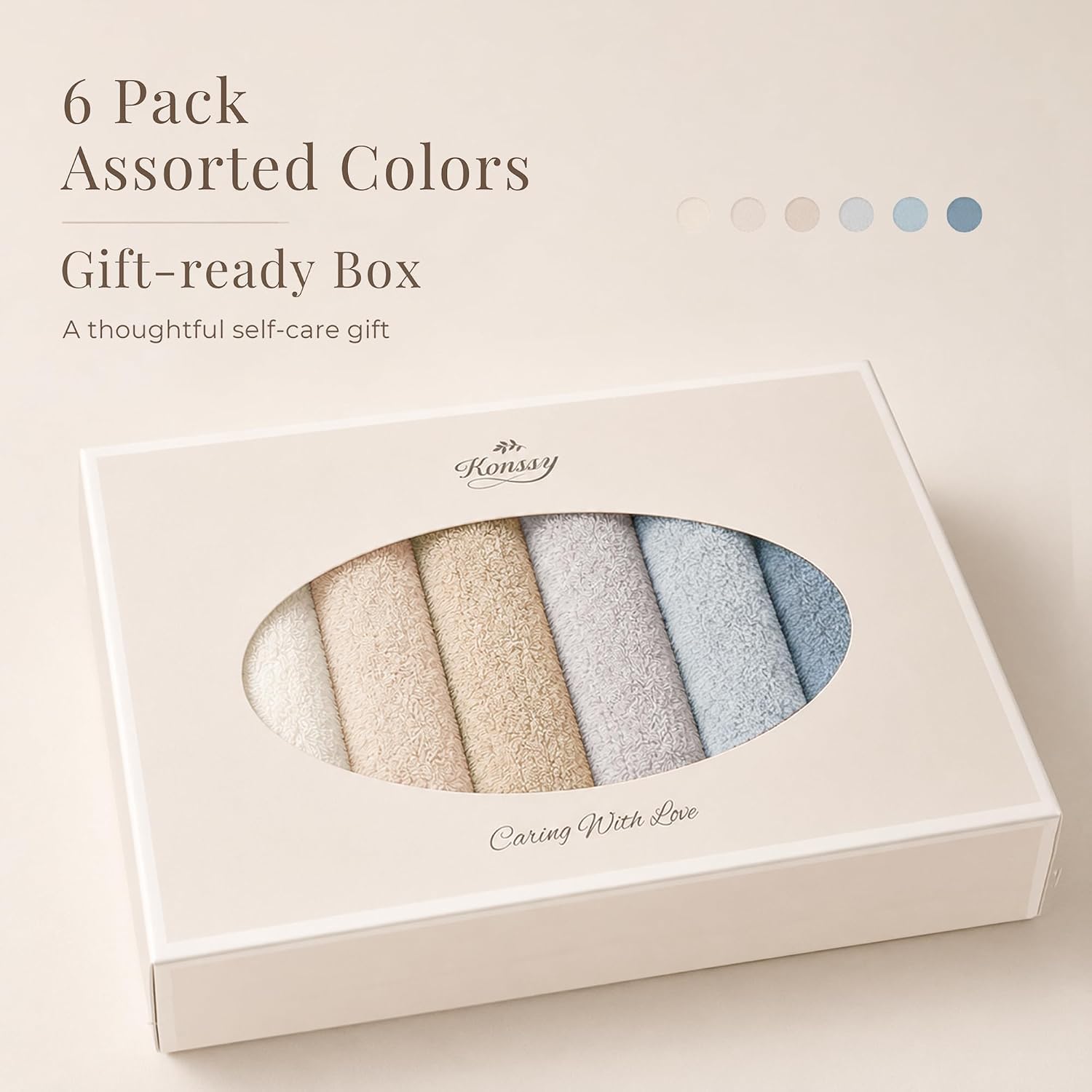 Thumbnail 6 de Konssy 6-Pack Cotton Terry Face Cloths, 12 x 12-Inch, Reusable