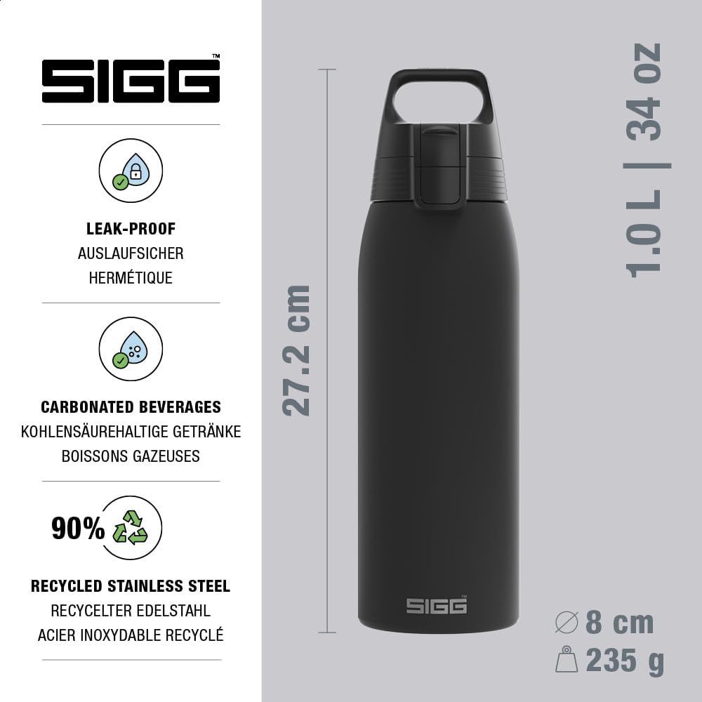 Thumbnail 1 de Sigg Edelstahl Trinkflasche Shield ONE 1 L