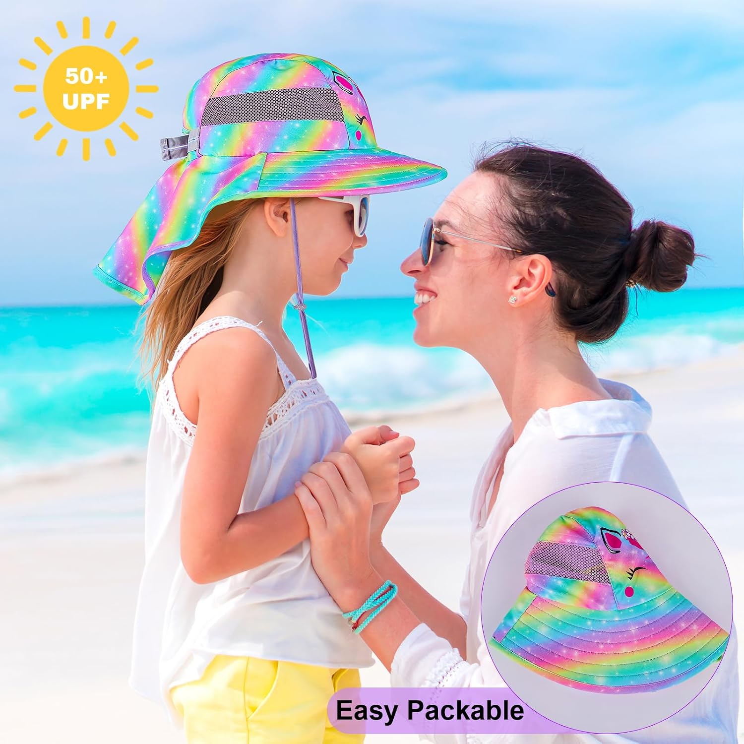 Detalle de MHJY Kids Sun Hat UV Protection, 8 cm brim