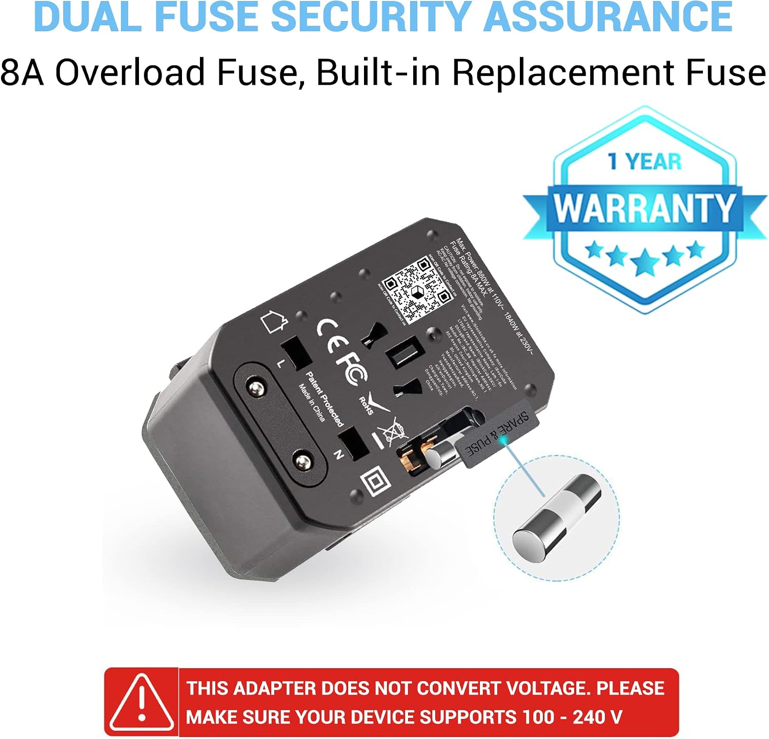 Thumbnail 4 de iBlockCube Universal Travel Adapter with 5 USB