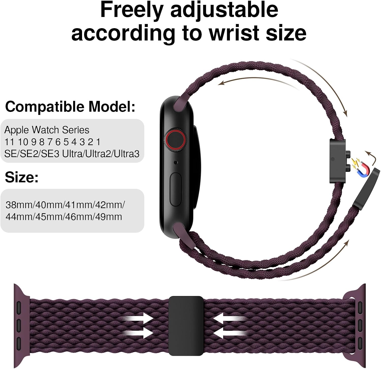 Detalle 2 de Braided Nylon Watch Strap for Apple Watch 40–49mm