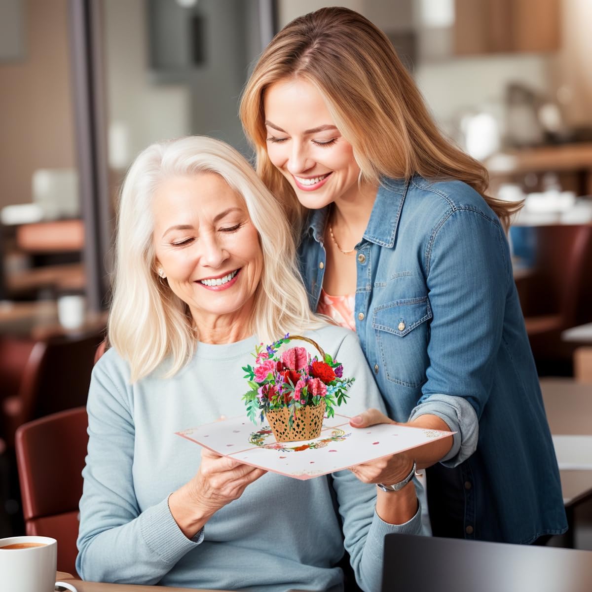 Detalle 1 de CNLITIHEKA Flower Basket Pop-Up Greeting Card with 3D Design