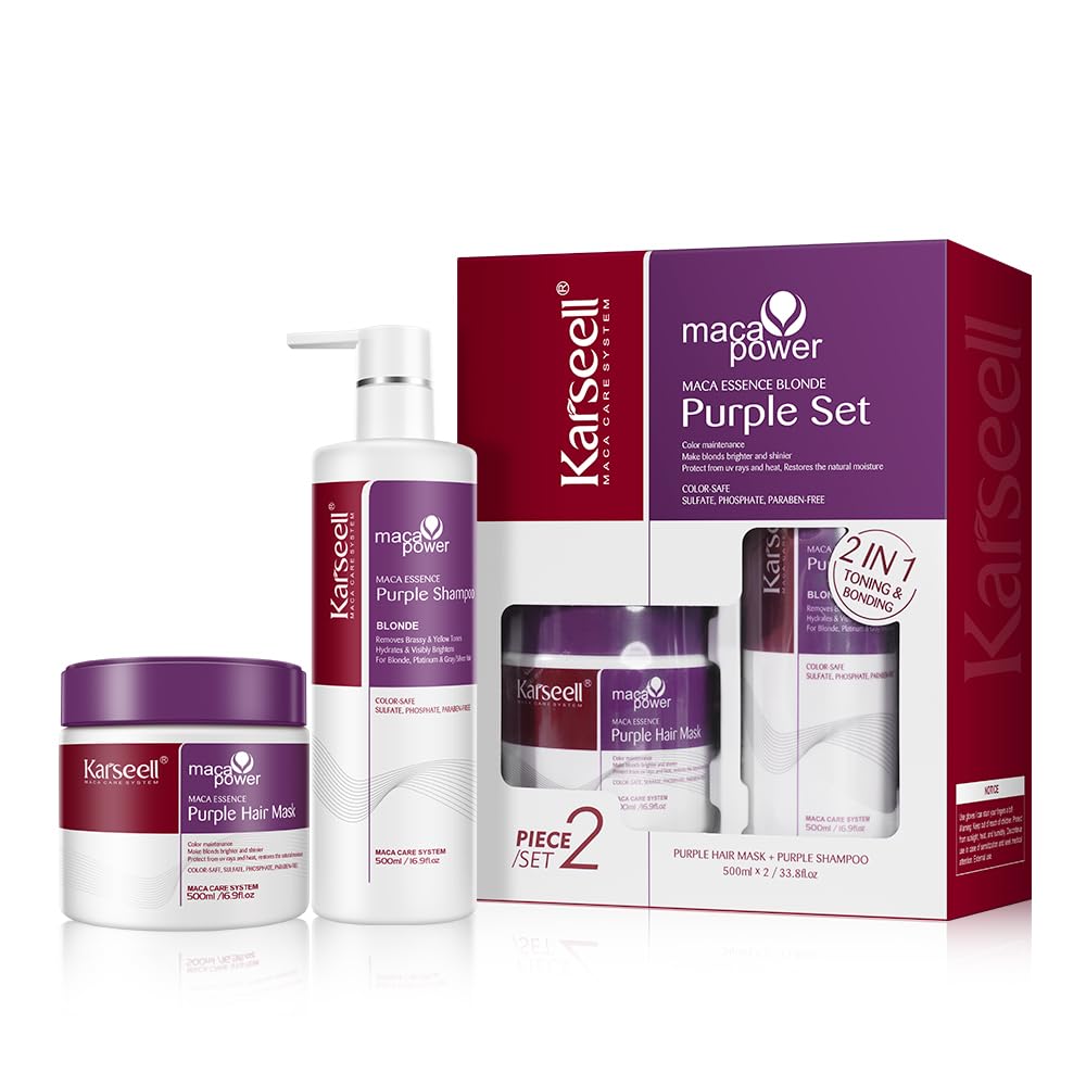 Detalle de Karseell Maca Essenz Purple Haarmaske 2×500 ml