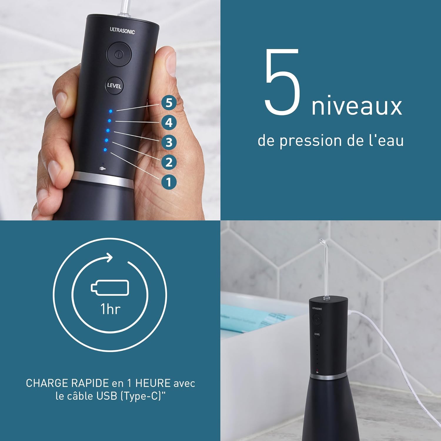 Thumbnail 5 de Panasonic Series 800 EW-DJ86-K503 irrigateur dentaire ultrasonique USB-C (200 ml) noir