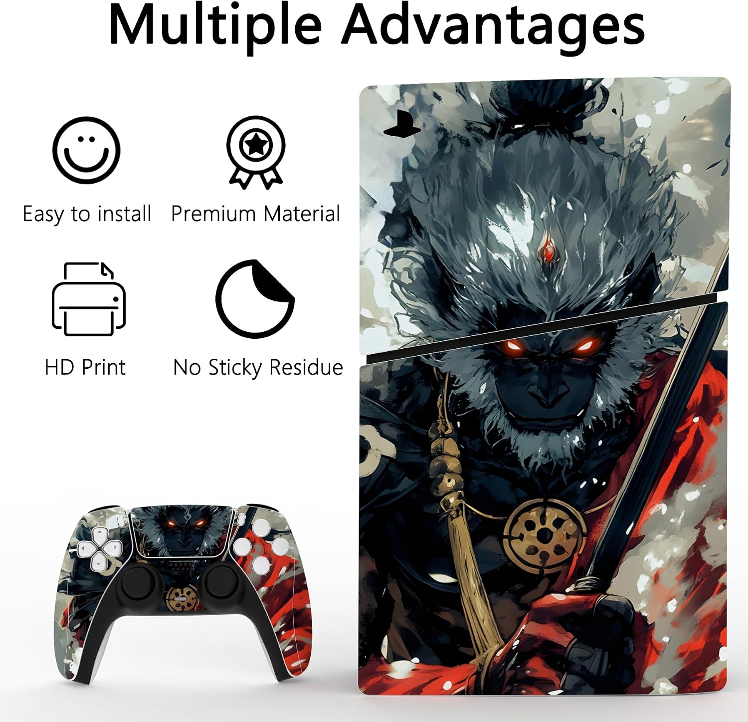 Detalle de playvital Full Set Skin for PS5 Slim Fallen Wukong